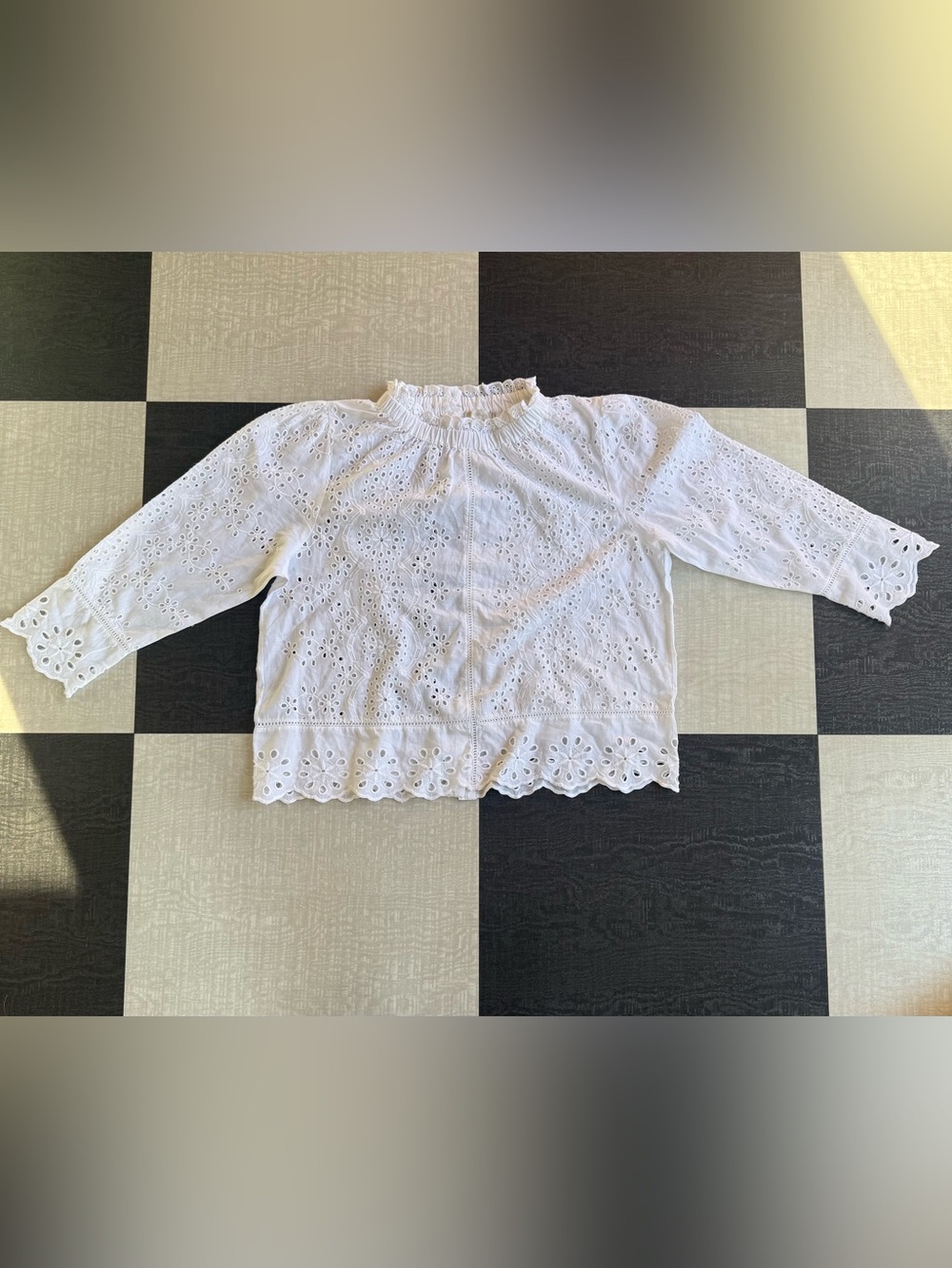 Jennifer & Grace Cotton Eyelet Peasant Top